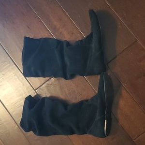 Black Suede Slouchy Boots